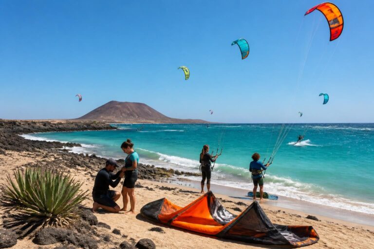 Découvrez les Secrets du Kitesurf à Lanzarote : Cours pour Tous les Niveaux