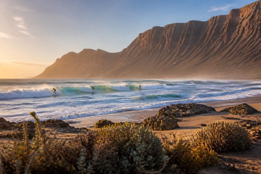 découvrez famara, une destination européenne incontournable pour les passionnés de surf, offrant des vagues exceptionnelles et un cadre naturel époustouflant.