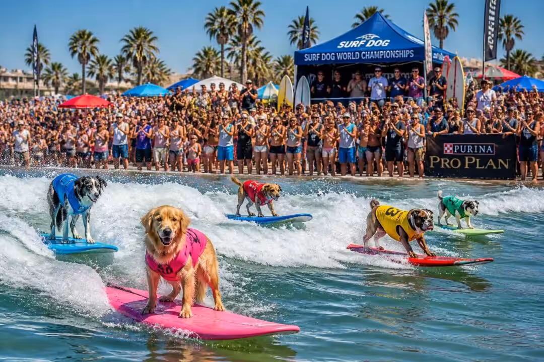 découvrez le championnat mondial de surf canin aux états-unis, un événement unique qui réunit des centaines de passionnés et leurs chiens surfeurs. regardez la vidéo de cette compétition spectaculaire et pleine d'émotions.