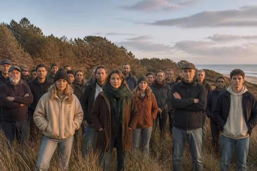 en vendée, le collectif anti surf park affirme sa présence sur le terrain pour s'opposer fermement au projet de parc de surf.